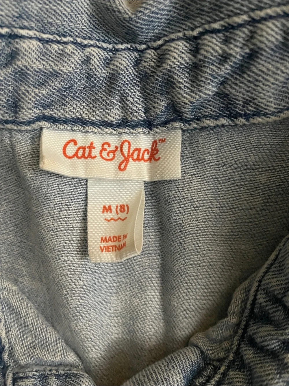 Cat & Jack Light Blue Denim Short Sleeve One-Piece Jumpsuit
